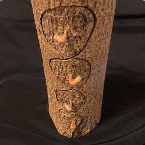 Hand made artisan log 4 drawer jewelry box
